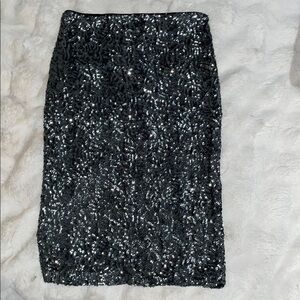Xhilaration Black Sequin Pencil Skirt Night Out #C003